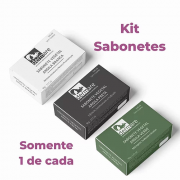 Kit Sabonete em barras Argilas (Branca,Preta e Verde)
