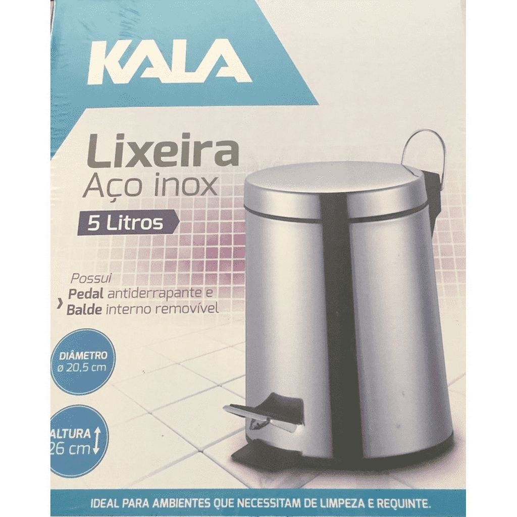 Lixeira Aco Inox Com Pedal 5L - Kala