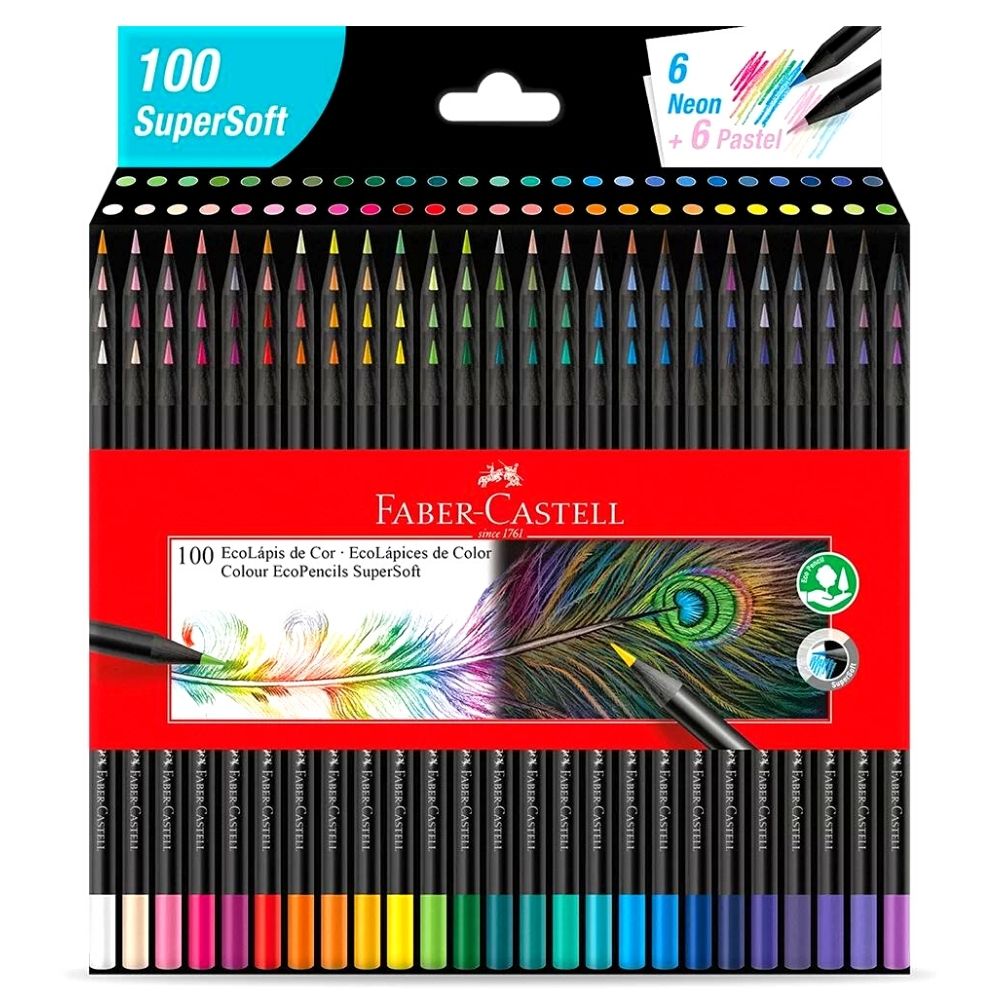 Lápis de cor super soft c/100 cores Faber Castell