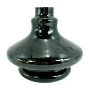 Vaso/base para narguile MD HOOKAH, formato ALADIN (14cm alt.). 3,9cm diâmetro bocal. Vidro preto.