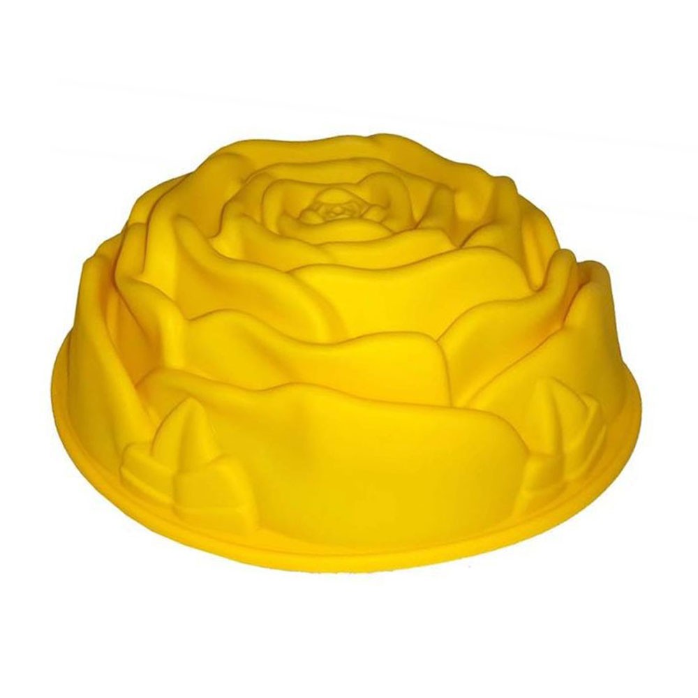 Forma de Silicone Flor Rosa Bolo Torta Sobremesa Doces Antiaderente Assadeira Cozinha Kit 2 Uni