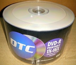 100 DVD-R DTC 16X  PRINTABLE 