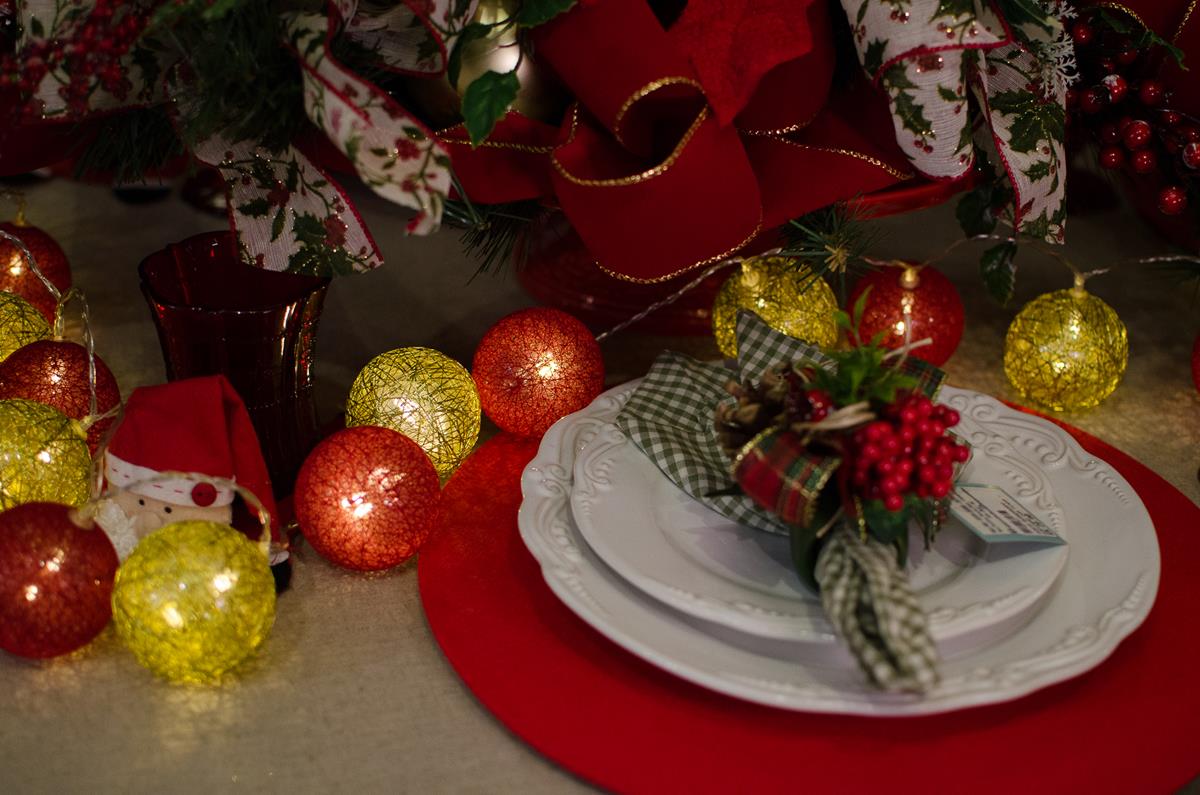 Cordão de luz Natal Redgold - ornamentação árvores decoração festa e mesa  20 leds