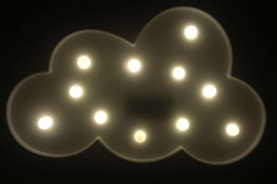 Nuvem luminosa decorativa luminária led 3D  a pilha