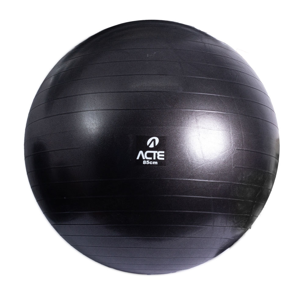 Bola de Pilates 85cm, Preto, Com Bomba de Ar, T9-85 Acte Sports