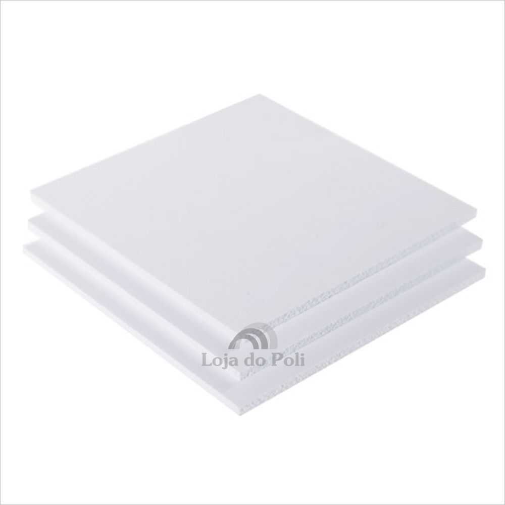 Chapa De PVC Expandido Branco Espessura 3mm 1220 x 2440mm, Placa De PVC Expandido