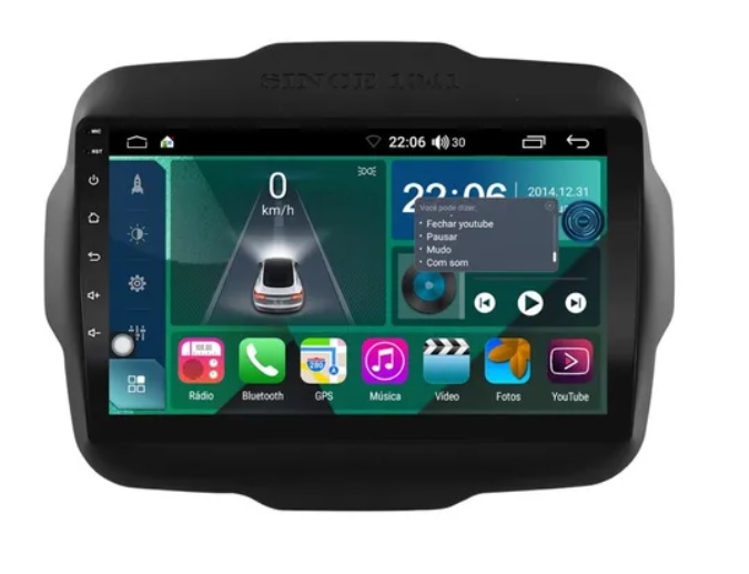 Central Multimidia Renegade  Aikon Core Tela 9 polegadas 16Bg - Carplay, GPS, Bluetooth, Camera de  Ré + Frontal, Waze, Youtube - Android 10.0