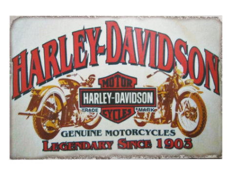 Placa MDF 30x20 Cm Harley Davidson