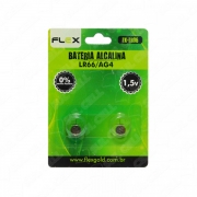 Bateria Alcalina LR66 AG4 1.5v Flex - Cartela c/ 2 Pilhas (FX-LR06)