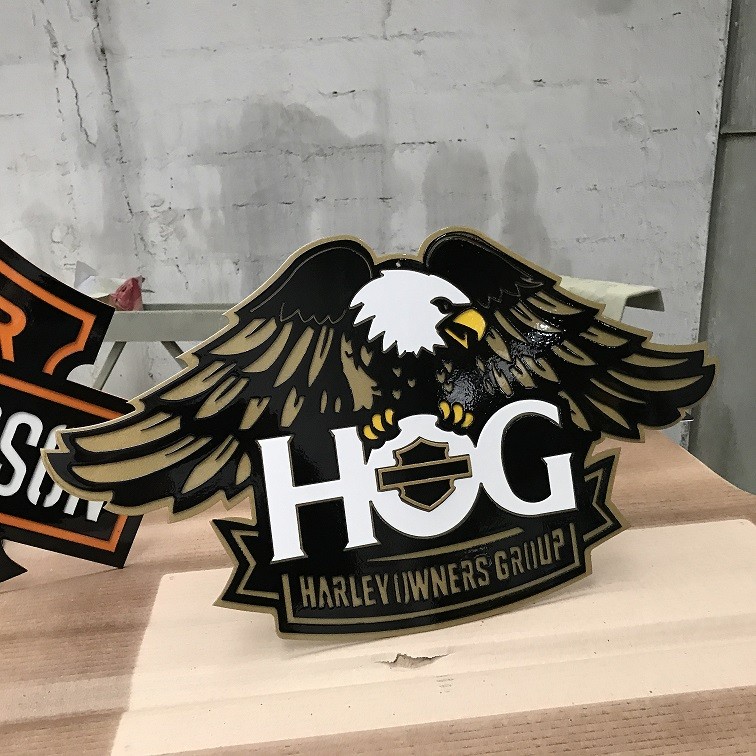 Placa Decorativa HOG Harley Owners Group Largura De 58 Cm em Aço  - HDC Brasil