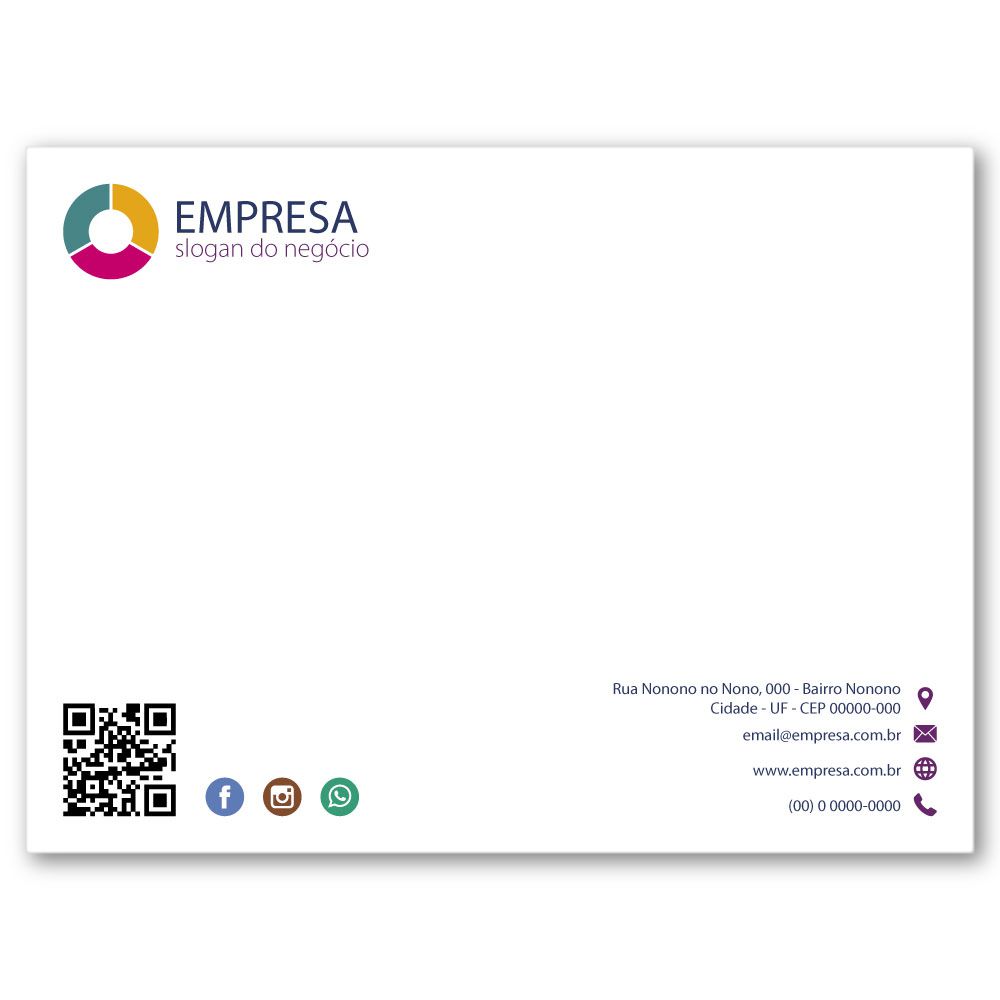 Envelope Saco | 18,5x24,8cm | Sulfite 90g | Impressão Colorida Frente (Fechado)