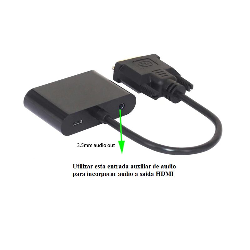 Adaptador conversor DVI para HDMI VGA divisor
