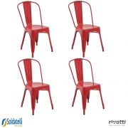 Kit 4 Cadeiras Iron em aço Várias Cores - Rivatti