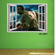 Adesivo Parede Janela 3D Vingadores Hulk