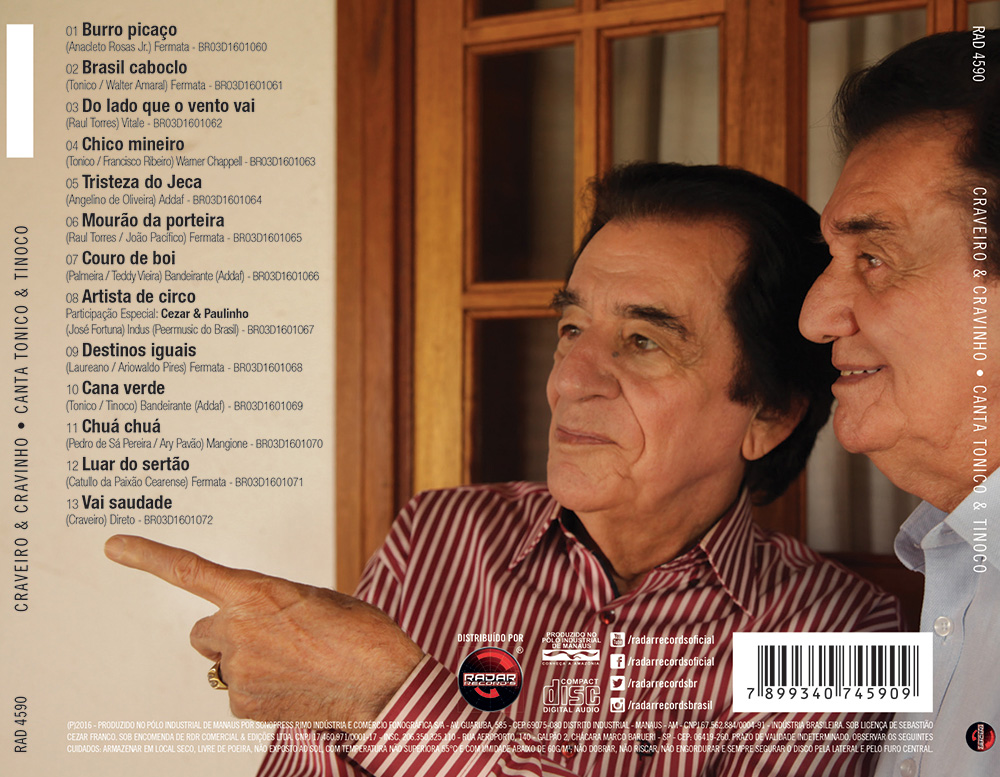 CD CRAVEIRO & CRAVINHO - CANTAM TONICO & TINOCO