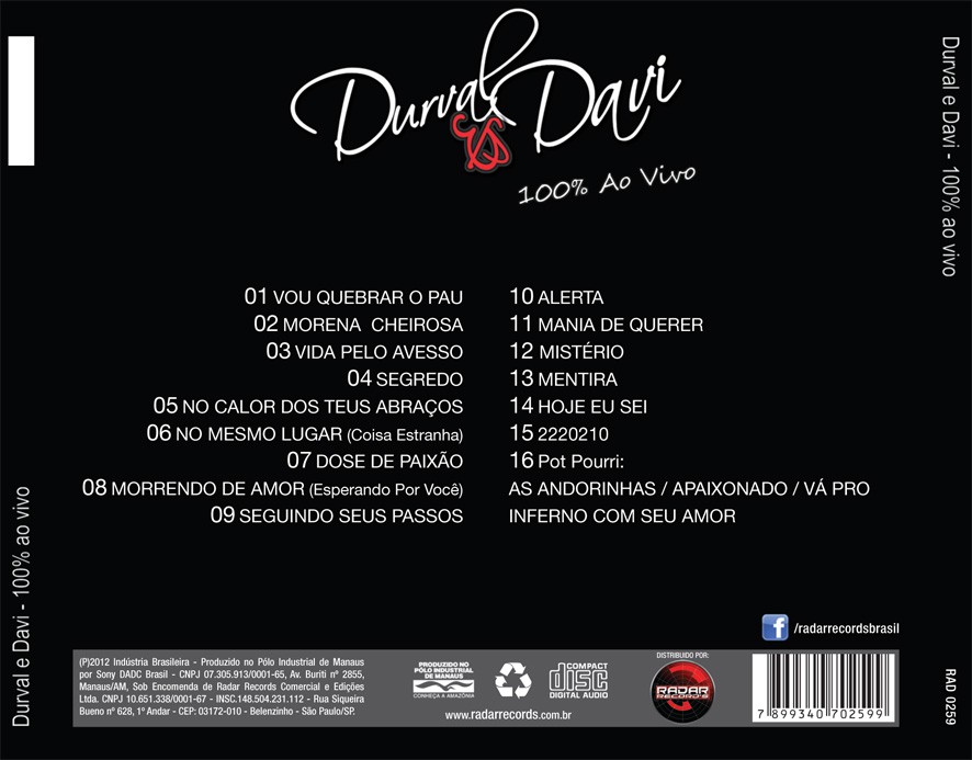 CD DURVAL & DAVI - 100% AO VIVO