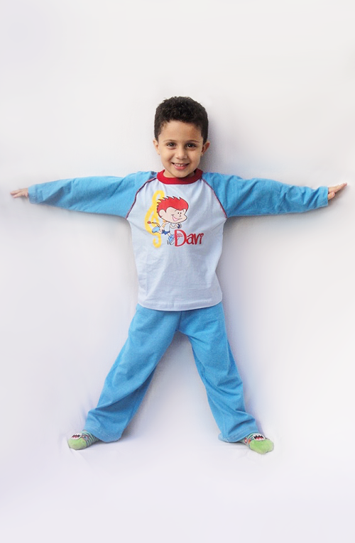 Pijama Infantil - Rei Davi - Modelo azul - Inverno