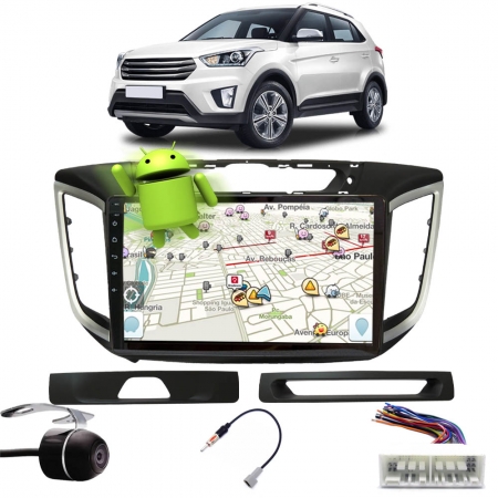 Multimídia 10" Polegadas S300 Hyundai Creta Android Tv Digital Full HD Bluetooth Espelhamento + Câmera de Ré + Chicote + Adaptador de Antena