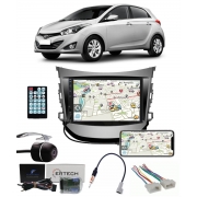 Multimídia Hyundai Hb20 Hb20X Hatch/Sedan até 2019 Espelhamento Bluetooth USB SD Card + Moldura + Câmera Borboleta + Chicote + Adaptador de Antena + Interface de Volante