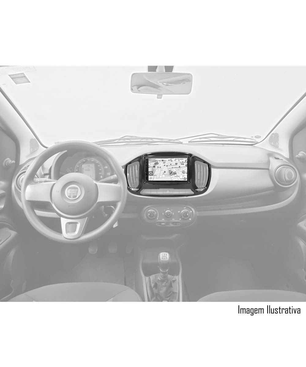 Multimídia Fiat Uno 2015 2016 2017 2018 2019 2020 2021 2022 Espelhamento Bluetooth USB SD Card + Moldura + Câmera Borboleta
