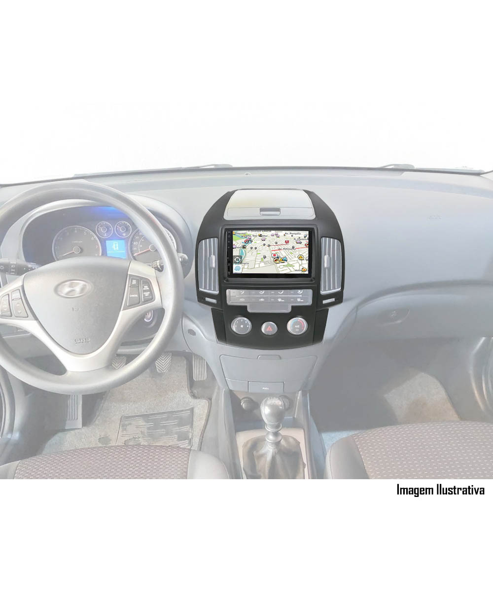 Multimídia Hyundai I30 Hatch I30SW 2009 até 2012 Espelhamento Bluetooth USB SD Card + Moldura Ar Analógico + Câmera Borboleta + Adaptador de Antena