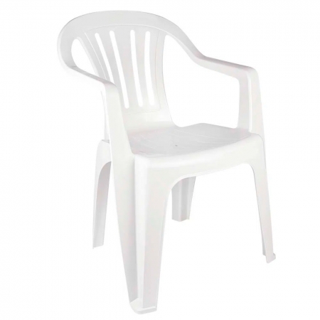 Cadeira Poltrona Plástica Com Apoio De Braço Até 182kg Mor