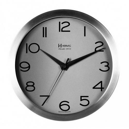 Relógio Parede Herweg 6715 079 Aluminio Escovado 30cm
