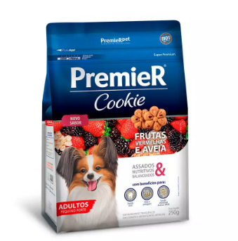 Biscoito Premier Cookie para Cães Adultos Sabor Frutas Vermelhas e Aveia 250g