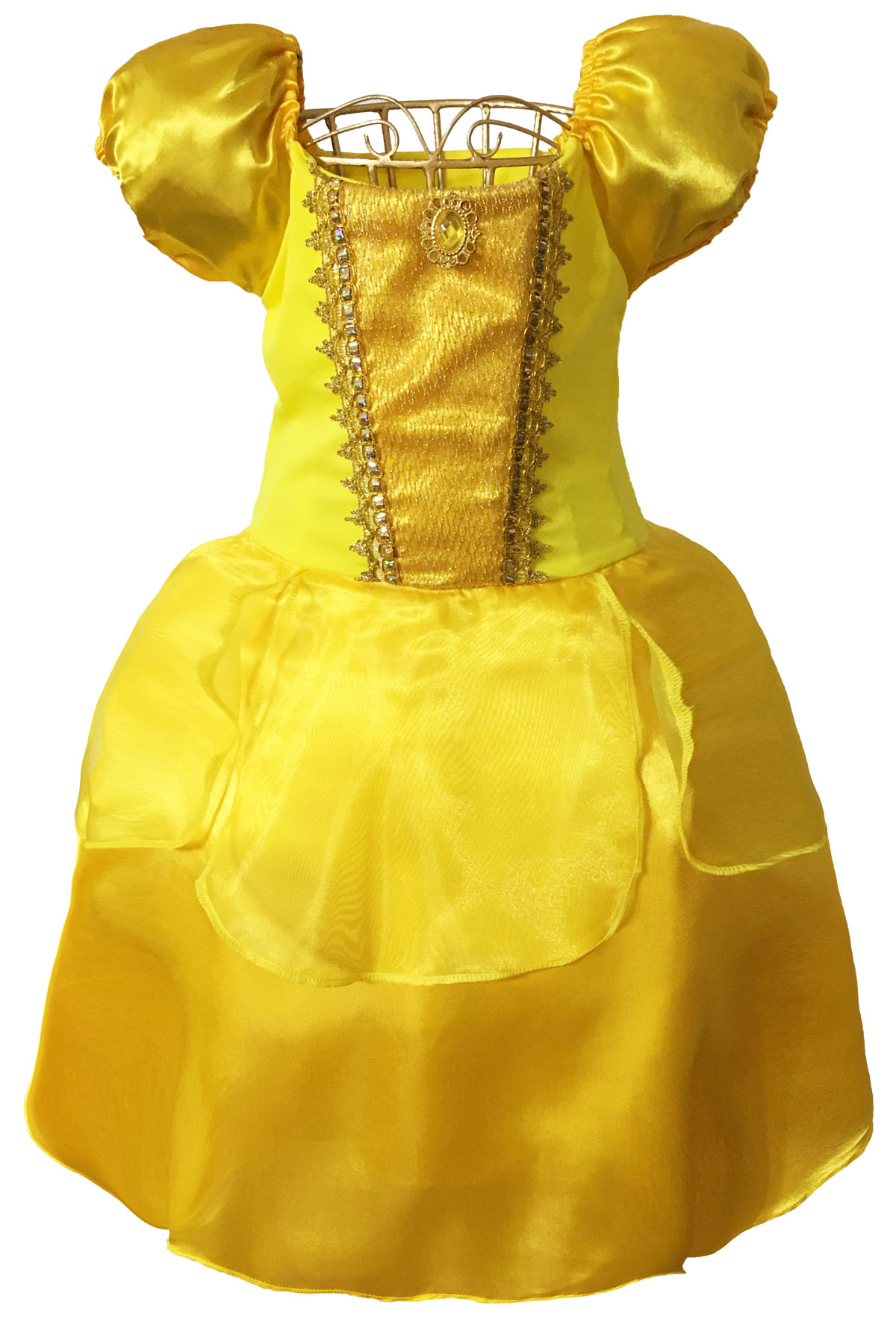 Vestido Princesa Amarelo Curto Luxo