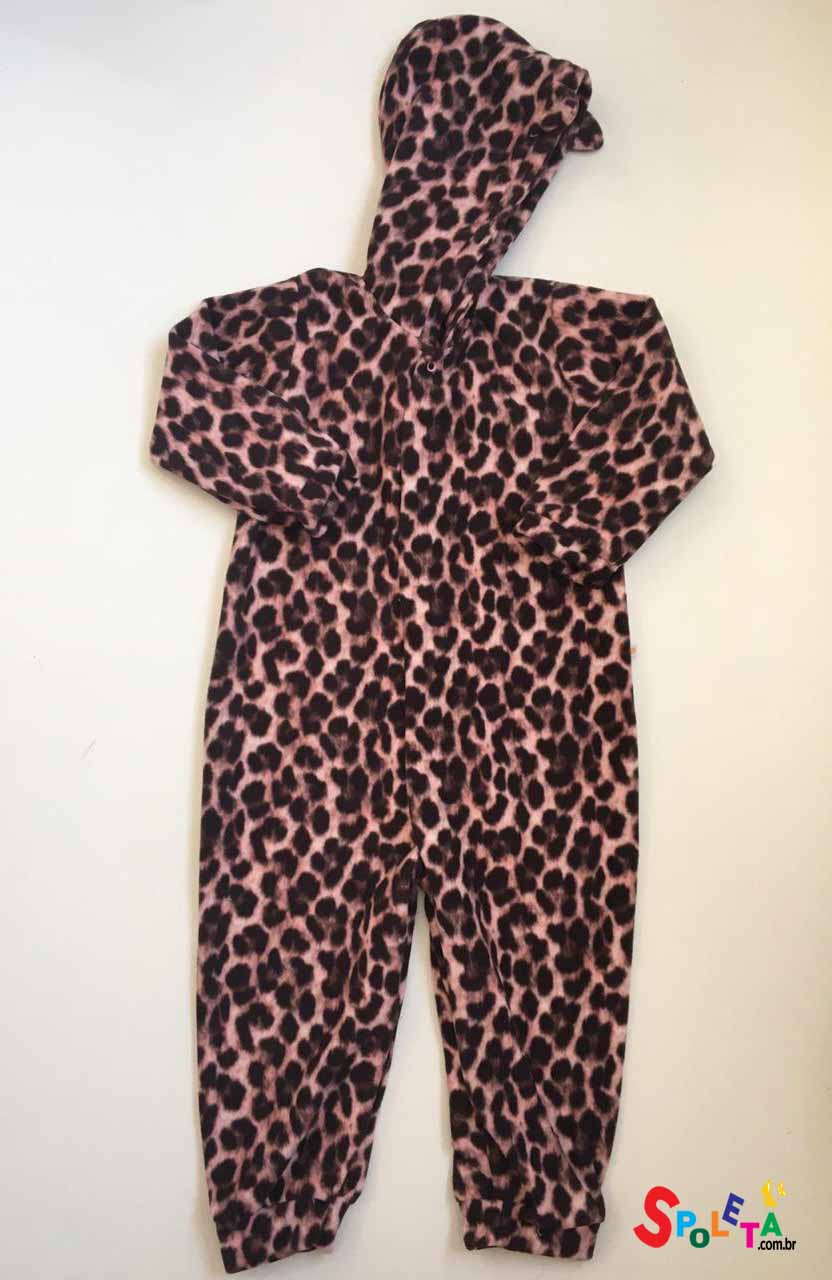 Pijama Macacão Bebê Feminino Oncinha