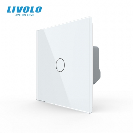 Livolo interruptor de sensor de toque de parede de luxo, padrão da ue 1gang 1way interruptor de luz, vidro de cristal 220-250,C701-1/2/5