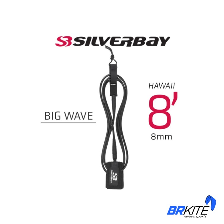 SILVERBAY - LEASH SURF PRO BIG WAVE 8X8MM PRETO
