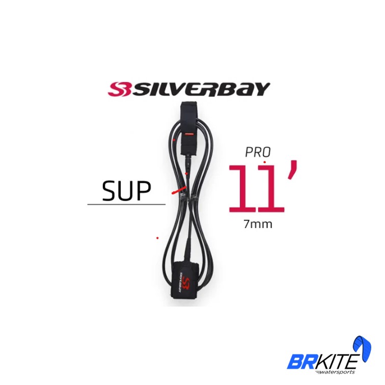 SILVERBAY - LEASH SURF PRO SUP 11X7MM PRETO