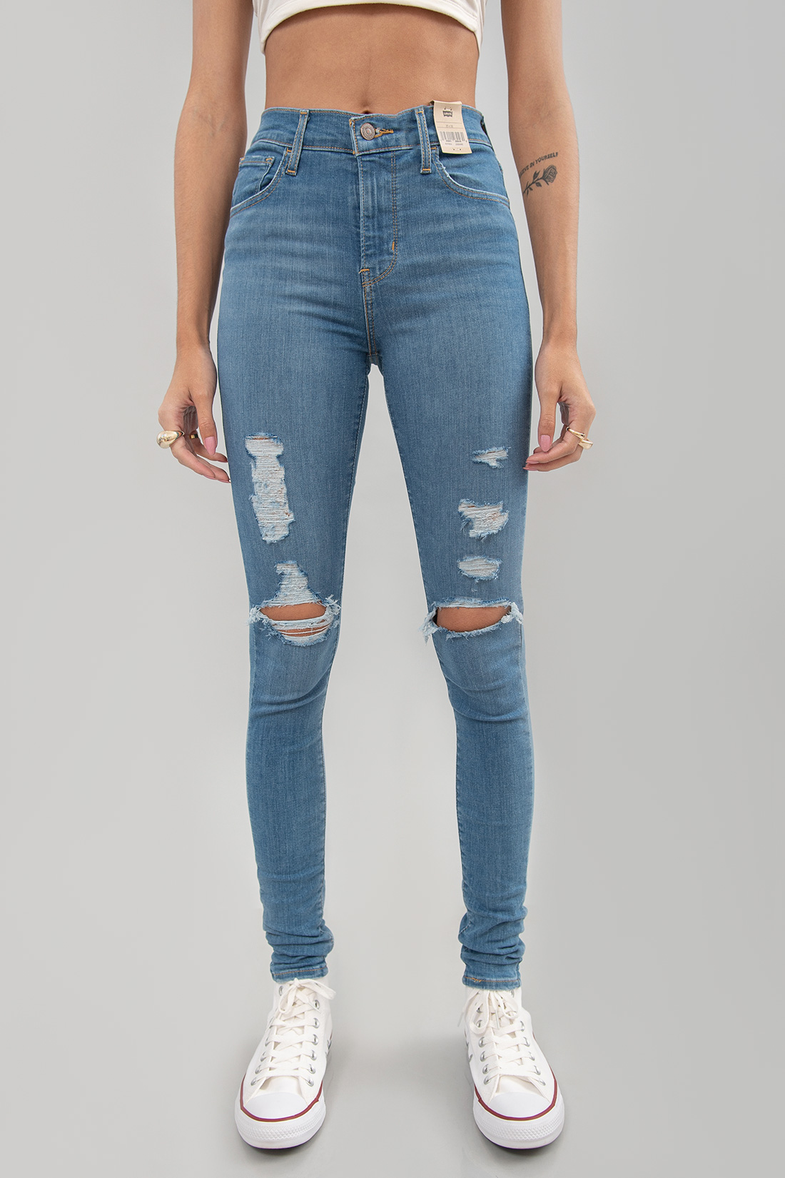 Calca Jeans Levis 720 Hirise Super Skinny Destroye