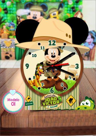 Relógio de mesa Mickey Safari