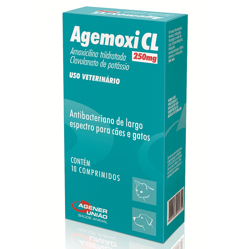 Antibiótico Agemoxi CL Agener União com 10 comprimidos