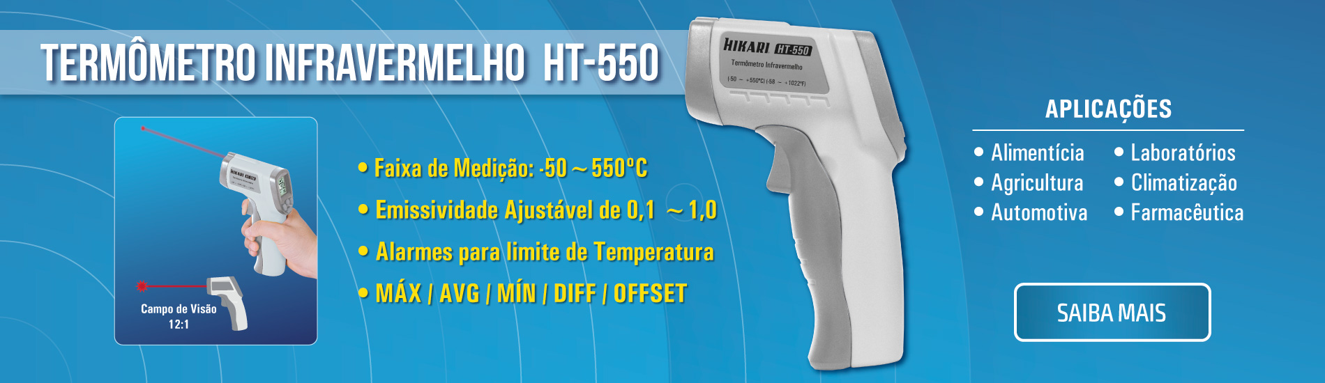 Termômetro Digital -50~550ºC Hikari HT-550