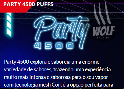 Apresentação Pod Descartável Zomo Party Mesh Coil Com 4500 Puffs na Wolf Shop Brasil