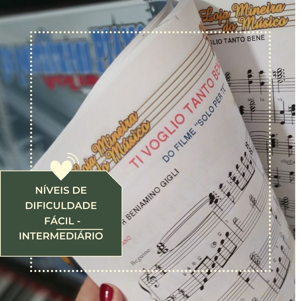 Partituras de músicas para Piano, com cifras e melodias da #LojaMineiradoMusico