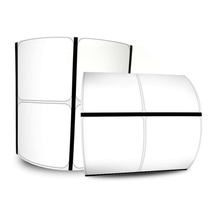 Etiquetas adesivas transparentes Quadradas 4cm com tarja preta