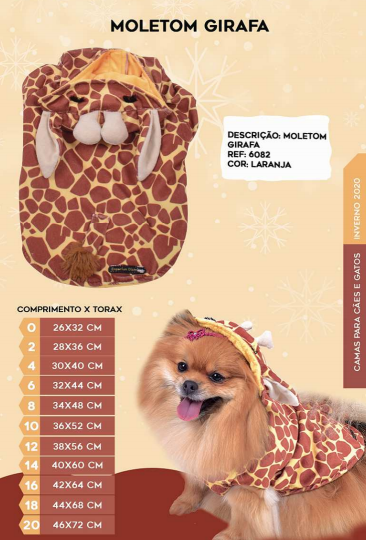 theater continue pizza Moletom para Cachorro Girafa - Shoppinho Animal A maior loja de Roupas e  acessóros para cães e gatos