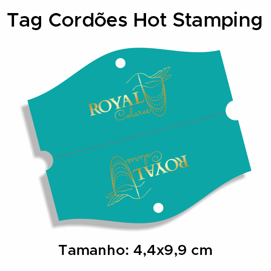 Tag Personalizada Cordões com Hot Stamping - 4,4x9,9 cm