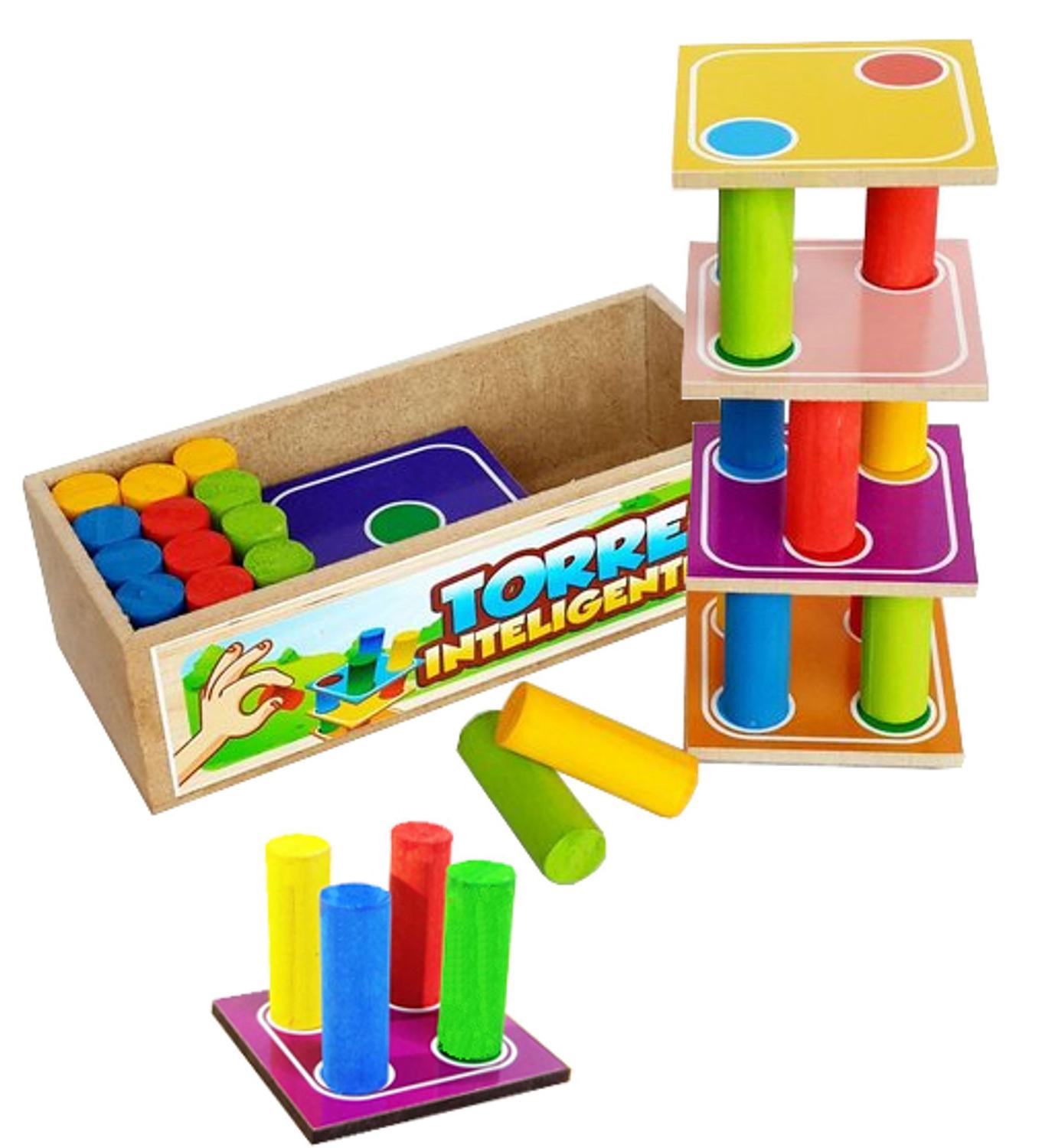 Brinquedo Jogo Torre Inteligente Infantil Equilibrio Educativo