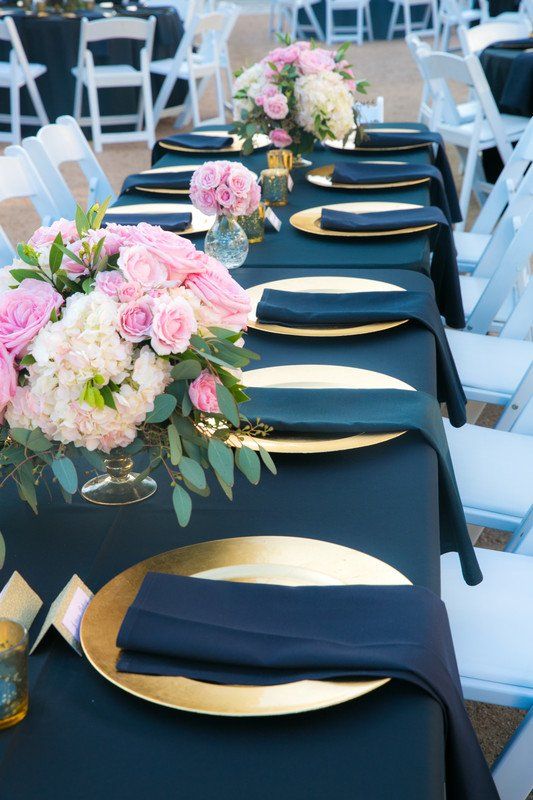 toalha de mesa azul para casamento