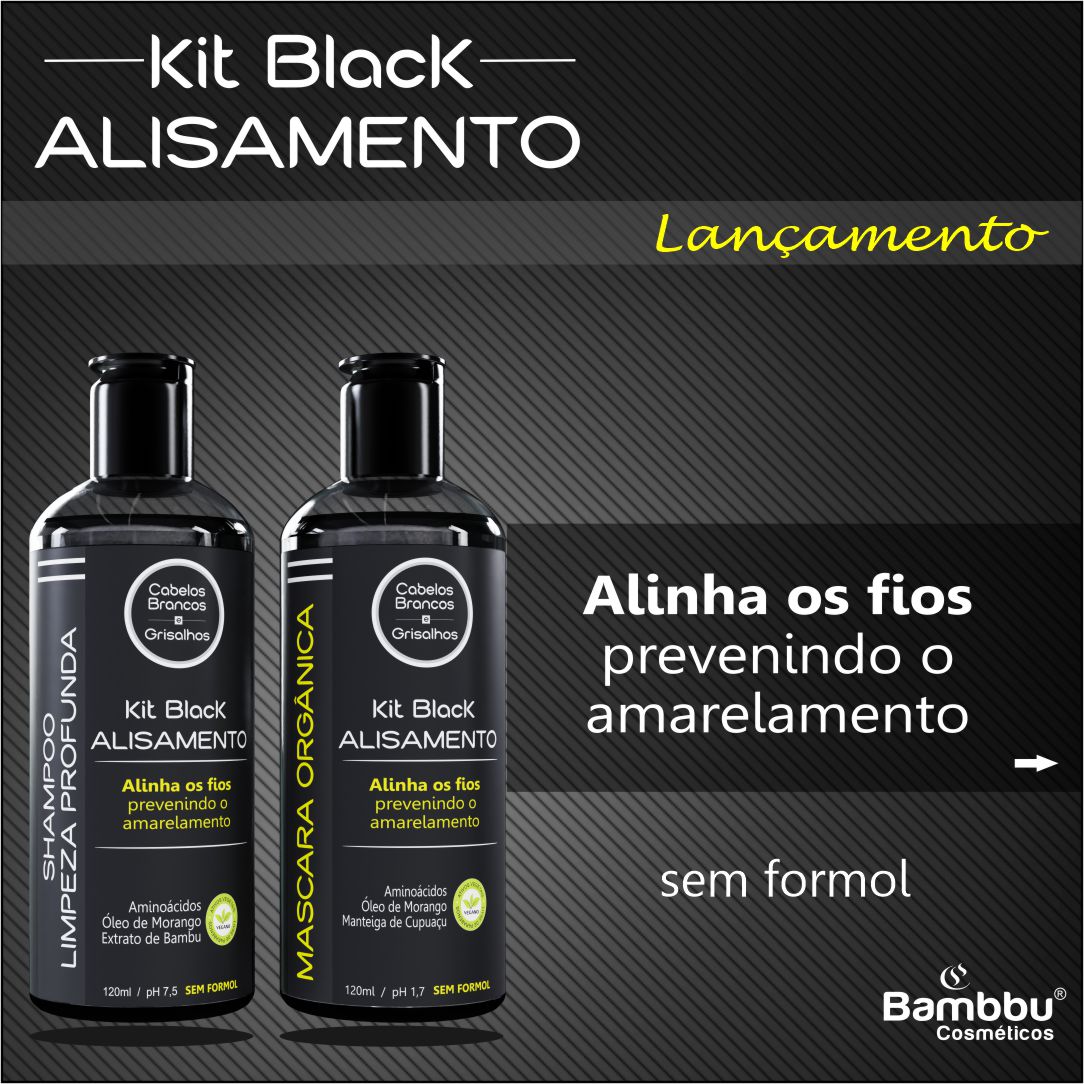 Kit Black Alisamento para cabelos brancos e grisalhos