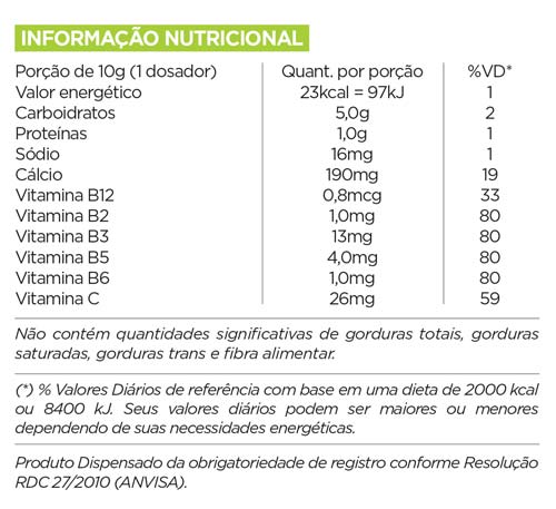 Tabela Nutricional Armagedom Pré Treino