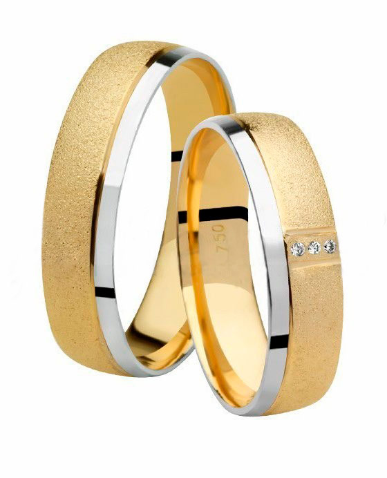 Aliança de Casamento Ouro Amarelo e Branco com Diamantes Promise (5mm)