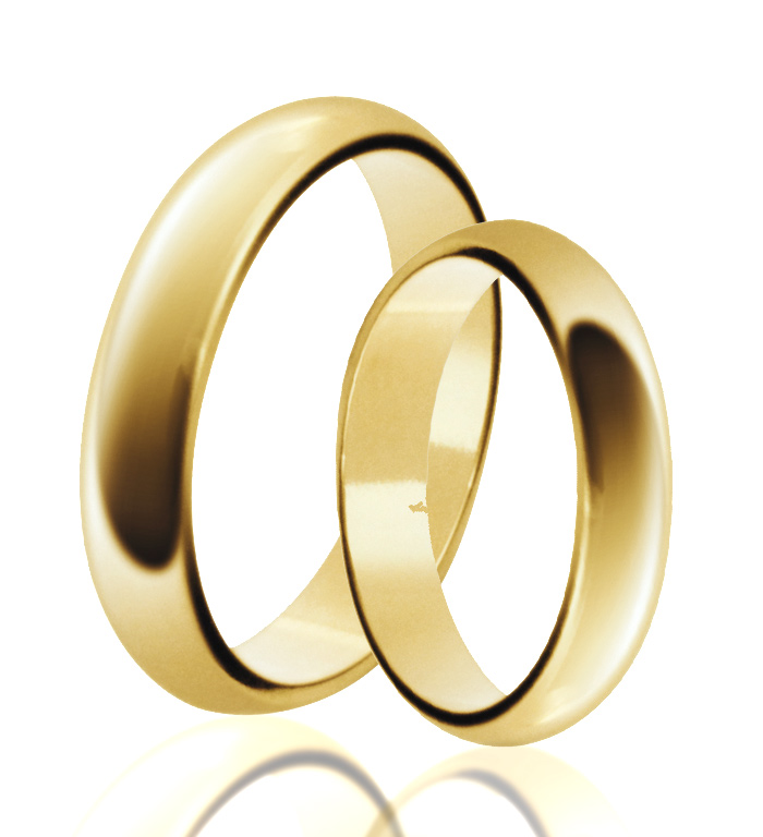 Alianças de casamento tradicional Santiny em ouro 18k (4mm)