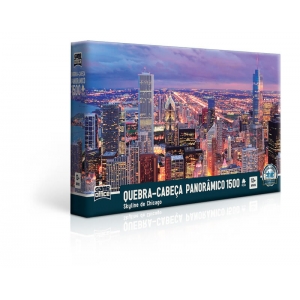 Quebra-Cabeça Panorâmico Skyline de Chicago - 1500 peças