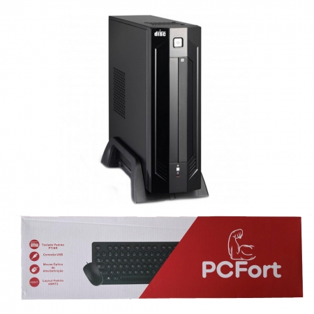 Computador PCFort  J1800I-C/BR Processador Dual Core 8GB DDR3 HD500GB + Teclado e Mouse PCFort